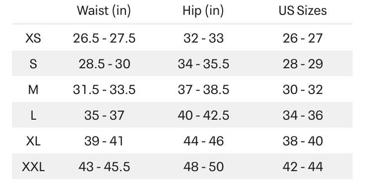 Image of Jogger Size Chart